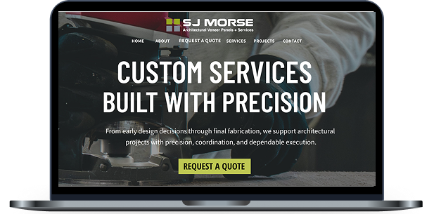 SJ Morse services page on laptop